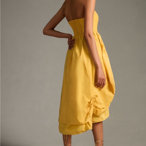 Anthropologie Yellow Strapless Dress with High-Low Hemline - Picture 10 of 11